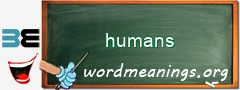 WordMeaning blackboard for humans